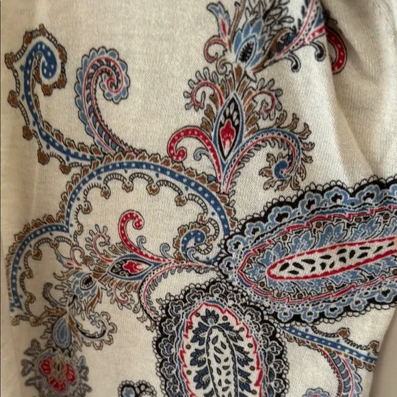 J. Jill Paisley Patterned Cream Sweater/Cardigan - Picture 2 of 7